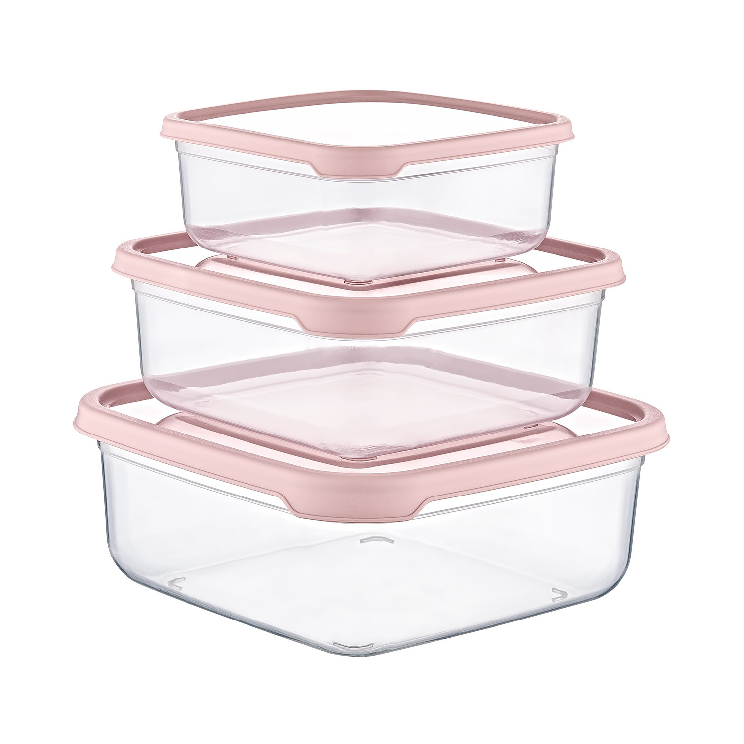 Set 3 Recipientes Herméticos para Alimentos, de forma Cuadrada 7house Accesorios de Cocina 1